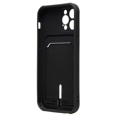 Чехол-накладка для Apple iPhone 12 Pro (черный) - SC304 с картхолдером
