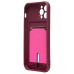 Чехол-накладка для Apple iPhone 12 Pro (бордовый) - SC304 с картхолдером