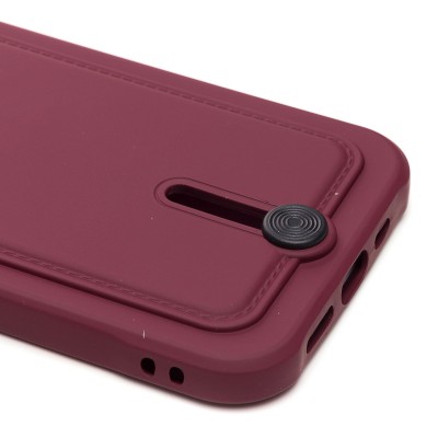 Чехол-накладка для Apple iPhone 12 Pro (бордовый) - SC304 с картхолдером
