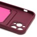 Чехол-накладка для Apple iPhone 12 Pro (бордовый) - SC304 с картхолдером
