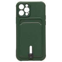 Чехол-накладка для Apple iPhone 12 Pro (темно-зеленый) - SC304 с картхолдером