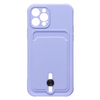 Чехол-накладка для Apple iPhone 12 Pro (темно-фиолетовый) - SC304 с картхолдером