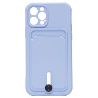 Чехол-накладка для Apple iPhone 12 Pro (светло-фиолетовый) - SC304 с картхолдером