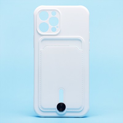 Чехол-накладка для Apple iPhone 12 Pro (белый) - SC304 с картхолдером