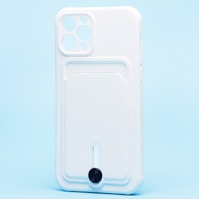 Чехол-накладка для Apple iPhone 12 Pro (белый) - SC304 с картхолдером
