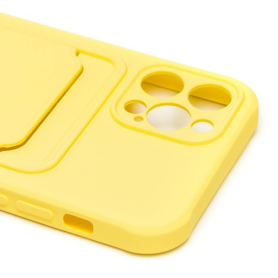 Чехол-накладка для Apple iPhone 12 Pro (желтый) - SC304 с картхолдером