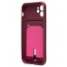 Чехол-накладка для Apple iPhone 12 (бордовый) - SC304 с картхолдером