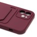 Чехол-накладка для Apple iPhone 12 (бордовый) - SC304 с картхолдером