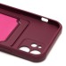 Чехол-накладка для Apple iPhone 12 (бордовый) - SC304 с картхолдером