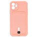 Чехол-накладка для Apple iPhone 12 (светло-розовый) - SC304 с картхолдером