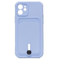 Чехол-накладка для Apple iPhone 12 (светло-фиолетовый) - SC304 с картхолдером