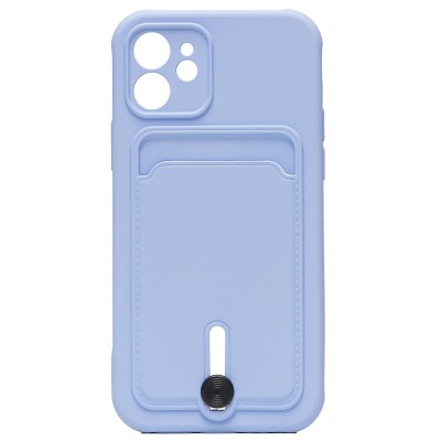 Чехол-накладка для Apple iPhone 12 (светло-фиолетовый) - SC304 с картхолдером