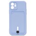 Чехол-накладка для Apple iPhone 12 (светло-фиолетовый) - SC304 с картхолдером