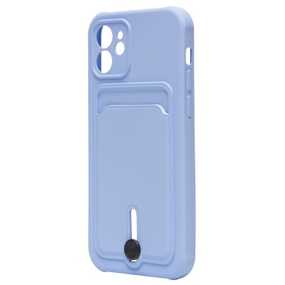 Чехол-накладка для Apple iPhone 12 (светло-фиолетовый) - SC304 с картхолдером