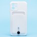 Чехол-накладка для Apple iPhone 12 (белый) - SC304 с картхолдером