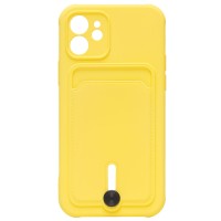 Чехол-накладка для Apple iPhone 12 (желтый) - SC304 с картхолдером