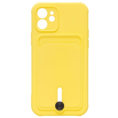 Чехол-накладка для Apple iPhone 12 (желтый) - SC304 с картхолдером