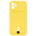 Чехол-накладка для Apple iPhone 12 (желтый) - SC304 с картхолдером