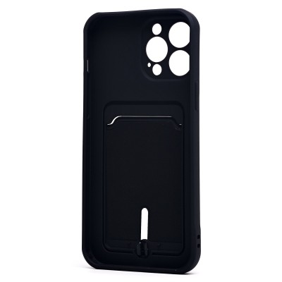 Чехол-накладка для Apple iPhone 13 Pro Max (черный) - SC304 с картхолдером Чехол-накладка для Apple iPhone 13 Pro Max (черный) - SC304 с картхолдером