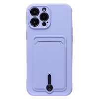 Чехол-накладка для Apple iPhone 13 Pro Max (темно-фиолетовый) - SC304 с картхолдером