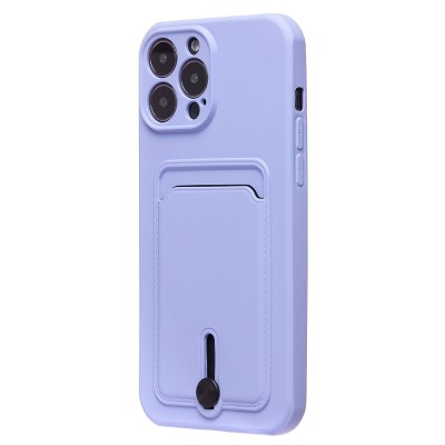 Чехол-накладка для Apple iPhone 13 Pro Max (темно-фиолетовый) - SC304 с картхолдером