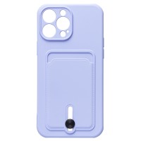 Чехол-накладка для Apple iPhone 13 Pro Max (светло-фиолетовый) - SC304 с картхолдером