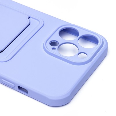 Чехол-накладка для Apple iPhone 13 Pro Max (светло-фиолетовый) - SC304 с картхолдером