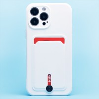 Чехол-накладка для Apple iPhone 13 Pro Max (белый) - SC304 с картхолдером
