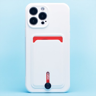 Чехол-накладка для Apple iPhone 13 Pro Max (белый) - SC304 с картхолдером
