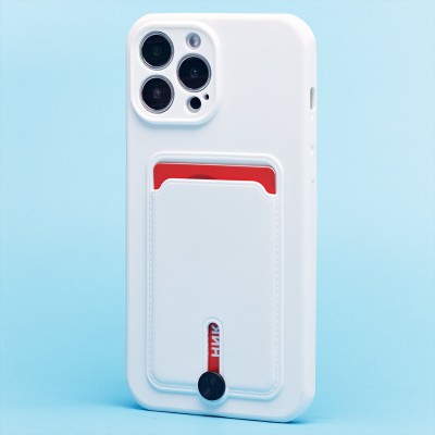 Чехол-накладка для Apple iPhone 13 Pro Max (белый) - SC304 с картхолдером