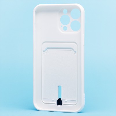 Чехол-накладка для Apple iPhone 13 Pro Max (белый) - SC304 с картхолдером