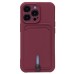 Чехол-накладка для Apple iPhone 13 Pro (бордовый) - SC304 с картхолдером