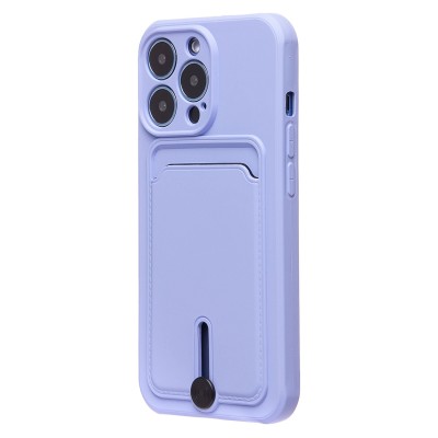 Чехол-накладка для Apple iPhone 13 Pro (темно-фиолетовый) - SC304 с картхолдером