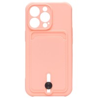 Чехол-накладка для Apple iPhone 13 Pro (светло-розовый) - SC304 с картхолдером