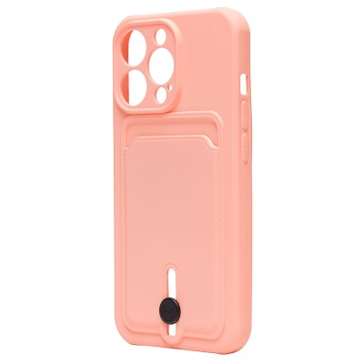 Чехол-накладка для Apple iPhone 13 Pro (светло-розовый) - SC304 с картхолдером