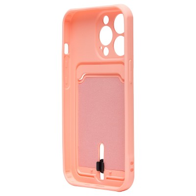 Чехол-накладка для Apple iPhone 13 Pro (светло-розовый) - SC304 с картхолдером