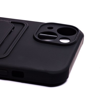 Чехол-накладка для Apple iPhone 13 (черный) - SC304 с картхолдером