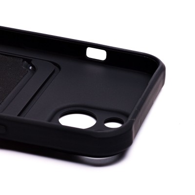 Чехол-накладка для Apple iPhone 13 (черный) - SC304 с картхолдером