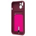 Чехол-накладка для Apple iPhone 13 (бордовый) - SC304 с картхолдером