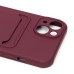 Чехол-накладка для Apple iPhone 13 (бордовый) - SC304 с картхолдером