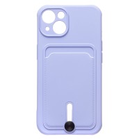 Чехол-накладка для Apple iPhone 13 (темно-фиолетовый) - SC304 с картхолдером