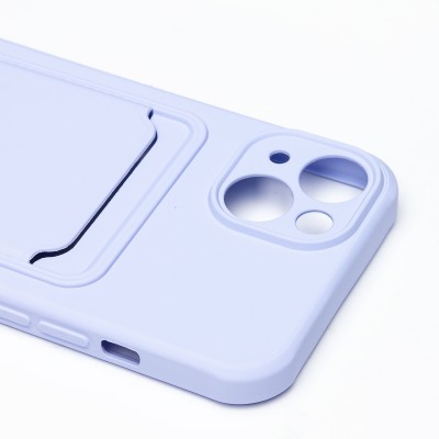 Чехол-накладка для Apple iPhone 13 (темно-фиолетовый) - SC304 с картхолдером