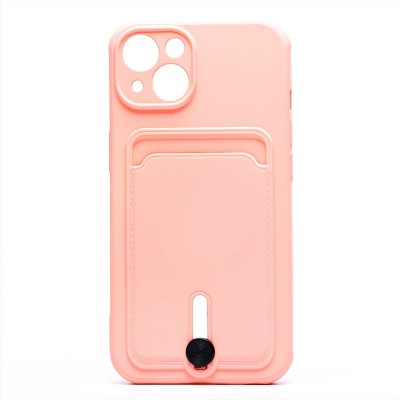 Чехол-накладка для Apple iPhone 13 (светло-розовый) - SC304 с картхолдером