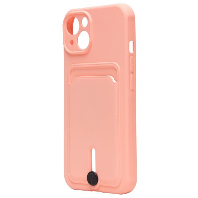 Чехол-накладка для Apple iPhone 13 (светло-розовый) - SC304 с картхолдером