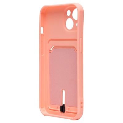 Чехол-накладка для Apple iPhone 13 (светло-розовый) - SC304 с картхолдером