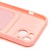 Чехол-накладка для Apple iPhone 13 (светло-розовый) - SC304 с картхолдером