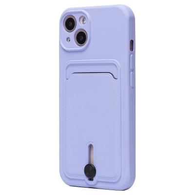 Чехол-накладка для Apple iPhone 13 (светло-фиолетовый) - SC304 с картхолдером