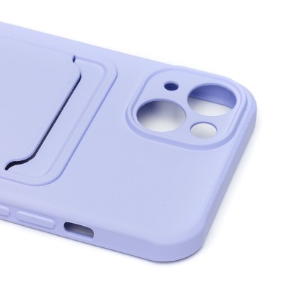 Чехол-накладка для Apple iPhone 13 (светло-фиолетовый) - SC304 с картхолдером