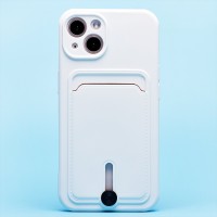 Чехол-накладка для Apple iPhone 13 (белый) - SC304 с картхолдером