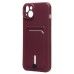 Чехол-накладка для Apple iPhone 14 Plus (бордовый) - SC304 с картхолдером